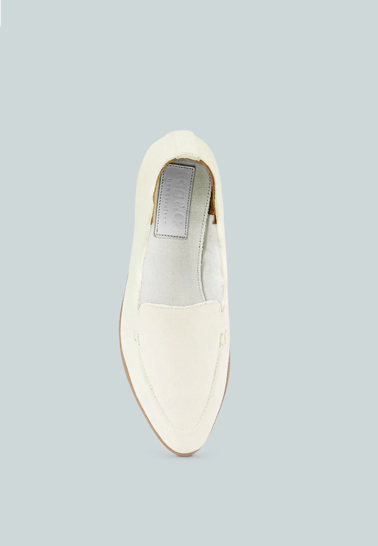 BOUGIE White Organic Canvas Loafers - Image 6