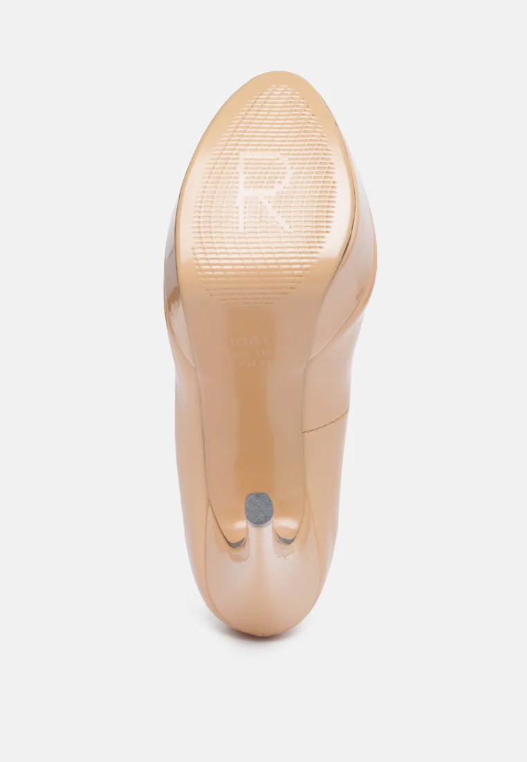 BRIELLE Peep Toe Stiletto Sandals In Latte - Image 6