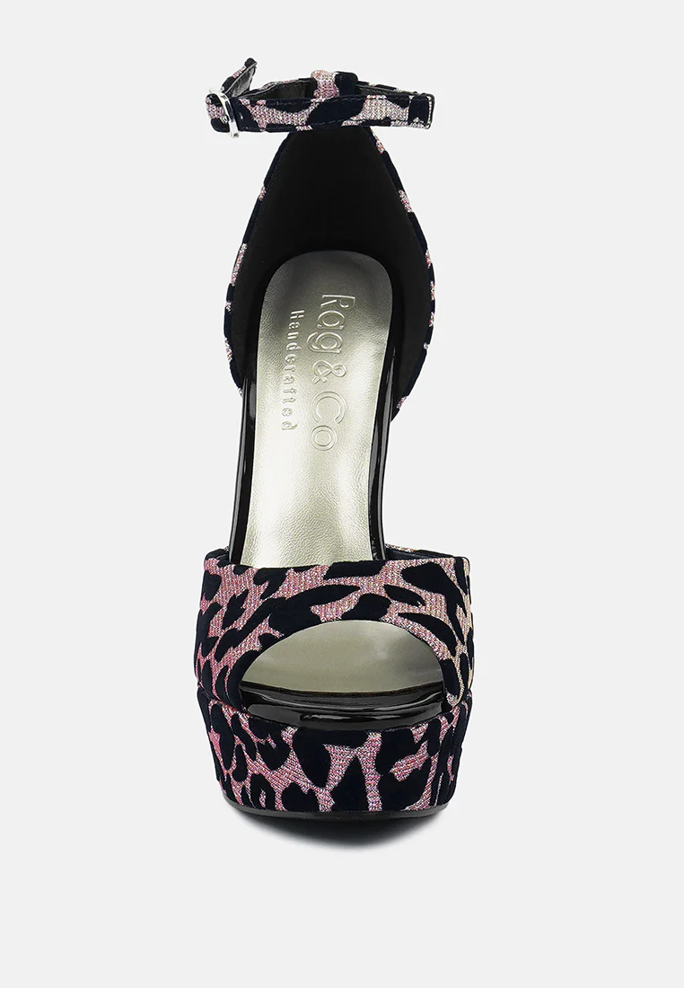 BRIGITTE Pink Leopard Print Peep toe Stiletto Sandal - Image 4