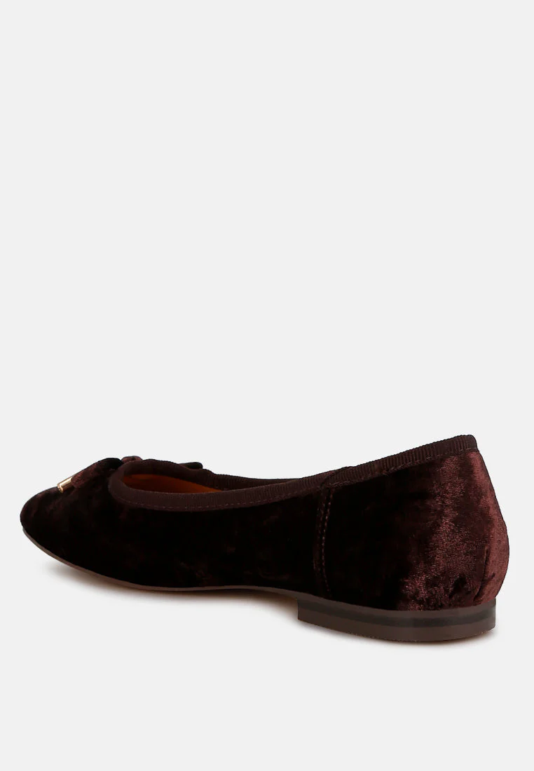 Buckrose Velvet Bow Ballerinas - Image 3