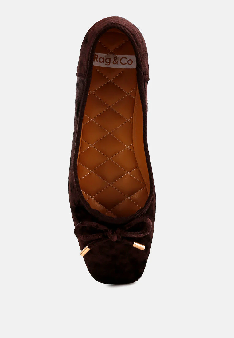 Buckrose Velvet Bow Ballerinas - Image 4