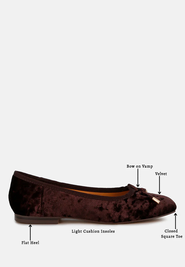 Buckrose Velvet Bow Ballerinas - Image 6