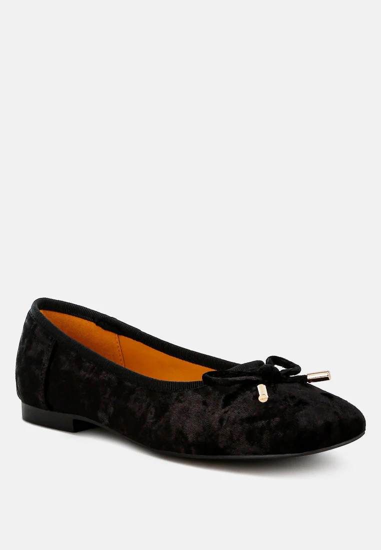Buckrose Velvet Bow Ballerinas - Image 7