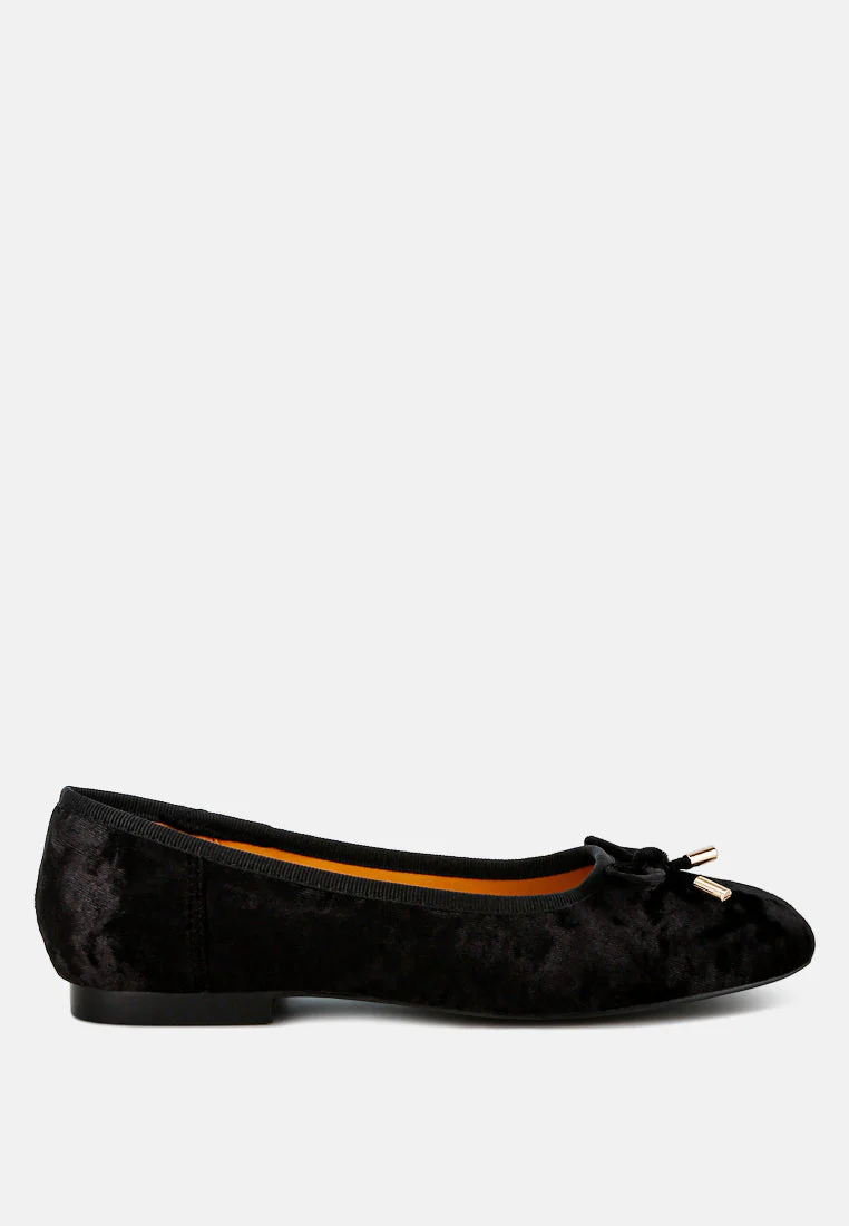 Buckrose Velvet Bow Ballerinas - Image 8