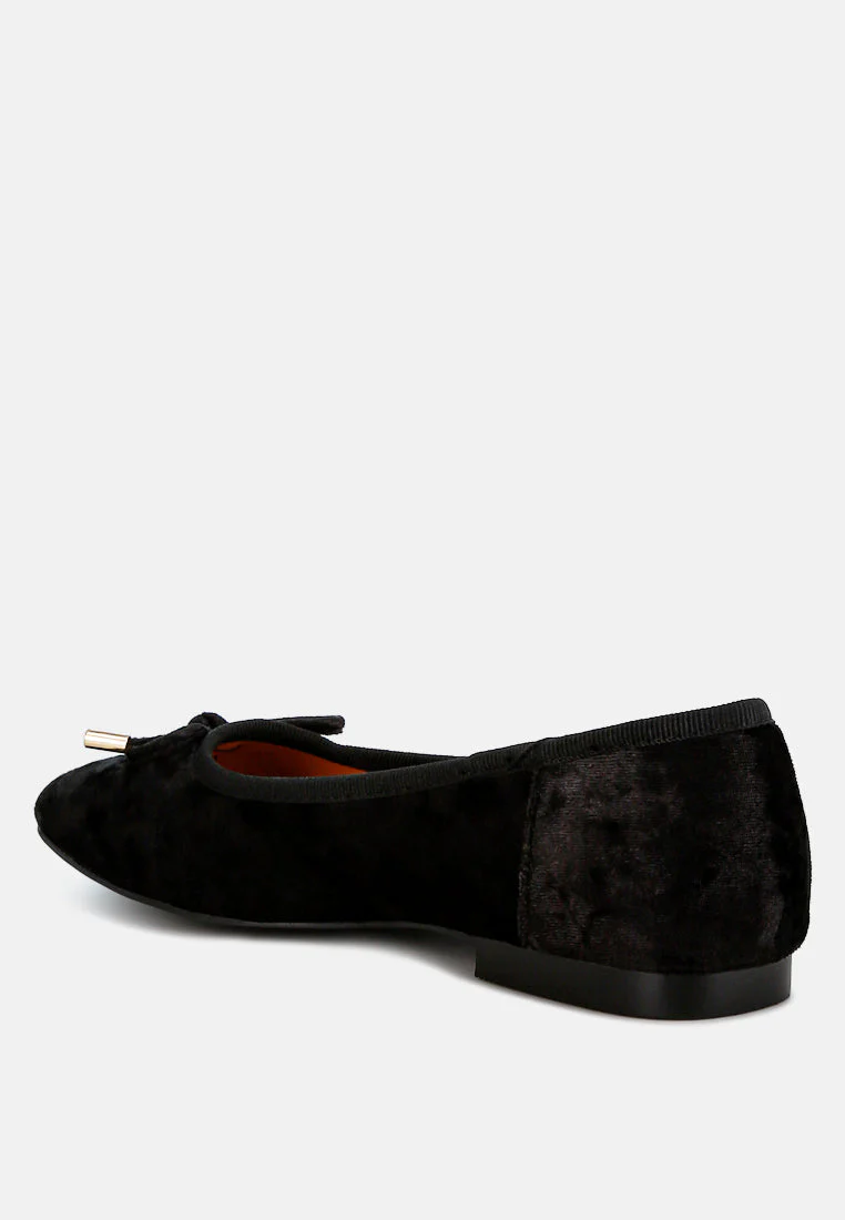 Buckrose Velvet Bow Ballerinas - Image 9