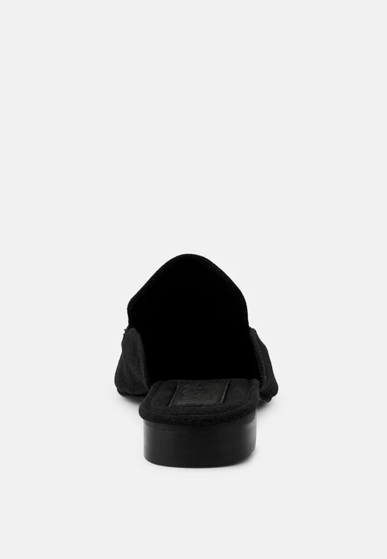 CALICO Black Organic Canvas Mules - Image 5
