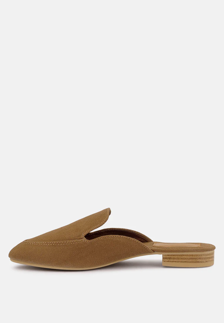 CALICO Tan Organic Canvas Mules - Image 4