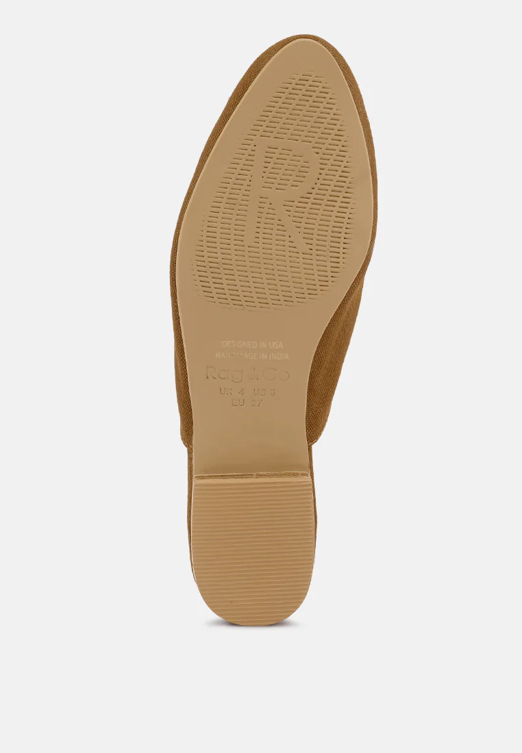 CALICO Tan Organic Canvas Mules - Image 7