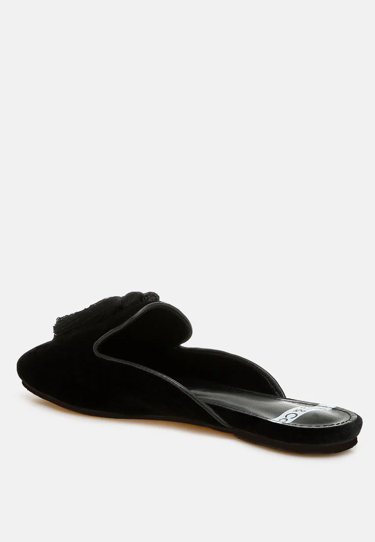 Cardinal Tassel Detail Velvet Mules - Image 19