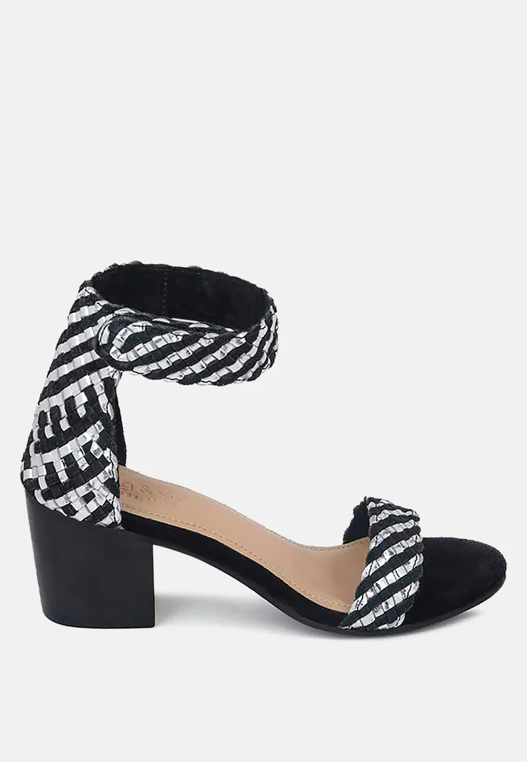 CARLA Black Stacked Heel Sandal - Image 2