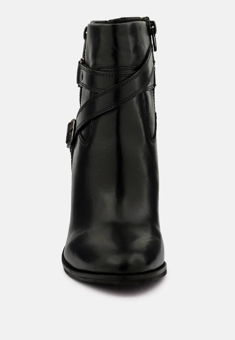 CAT-TRACK Black Leather Ankle Boots - Image 3