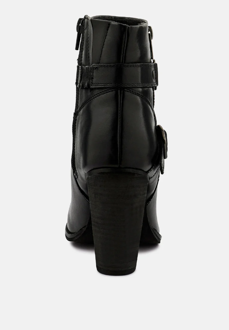 CAT-TRACK Black Leather Ankle Boots - Image 5