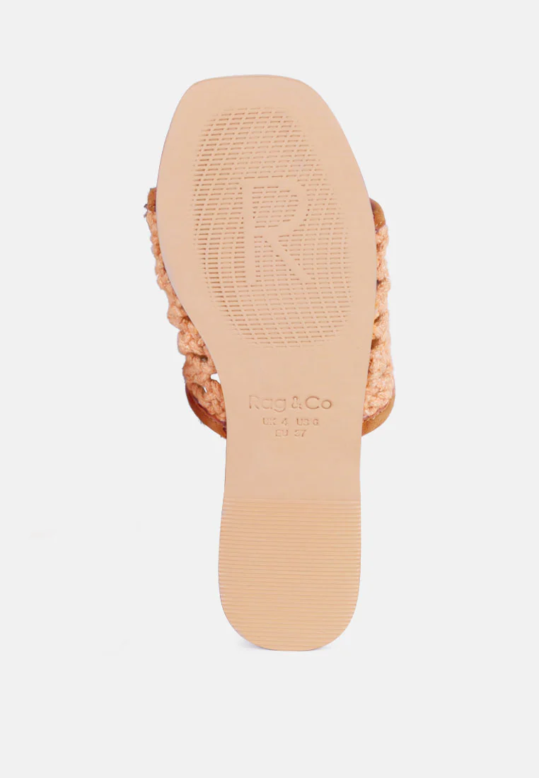 CEDAR Handwoven Natural Tan Tassel Flats - Image 6
