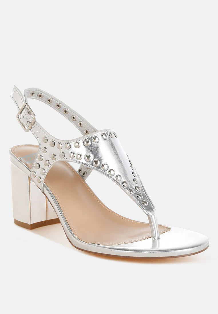Chan Metallic Studded Statement Heels - Image 2