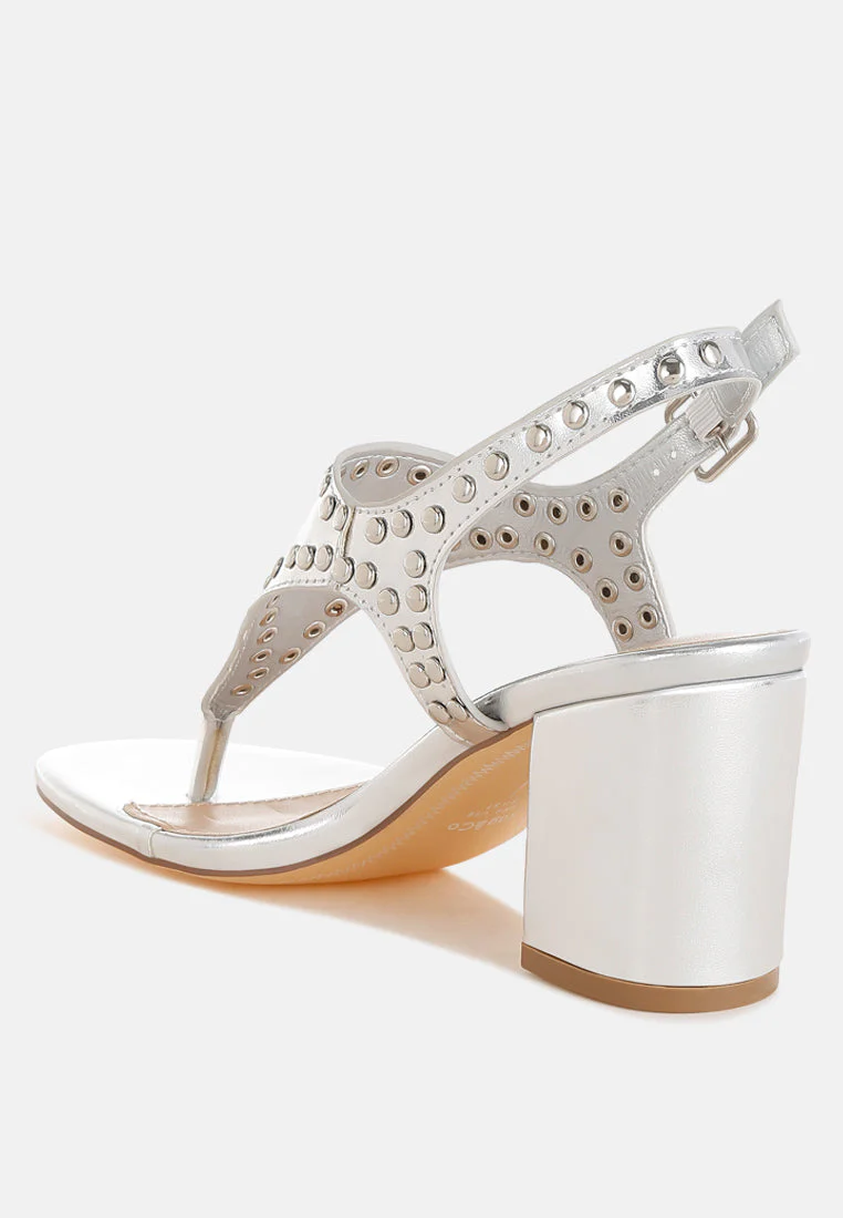 Chan Metallic Studded Statement Heels - Image 3