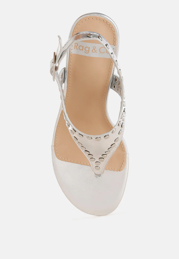 Chan Metallic Studded Statement Heels - Image 4