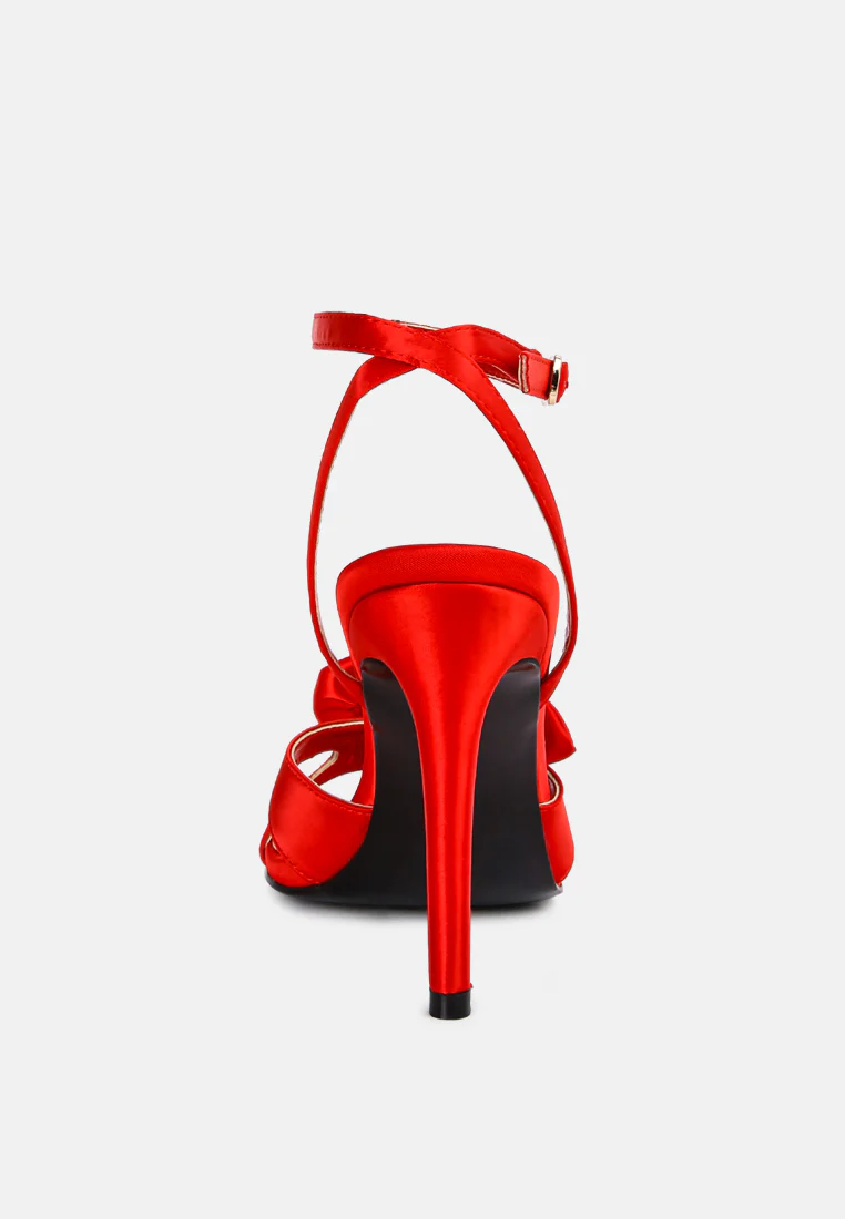 CHAUMET Red Rose Bow Embellished Sandals - Image 5