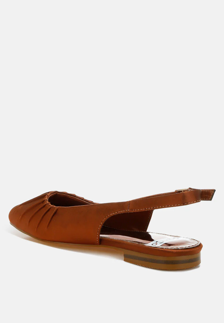 Cheeni Satin Square Toe Flat Slingbacks - Image 10