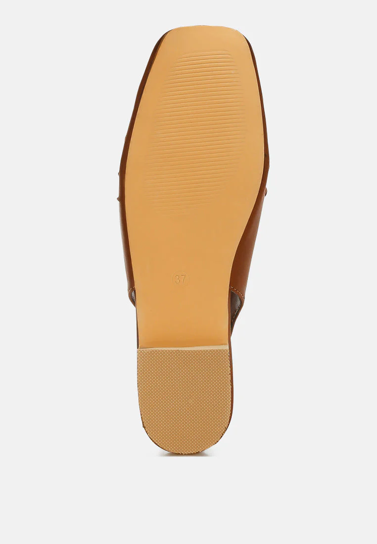 Cheeni Satin Square Toe Flat Slingbacks - Image 12
