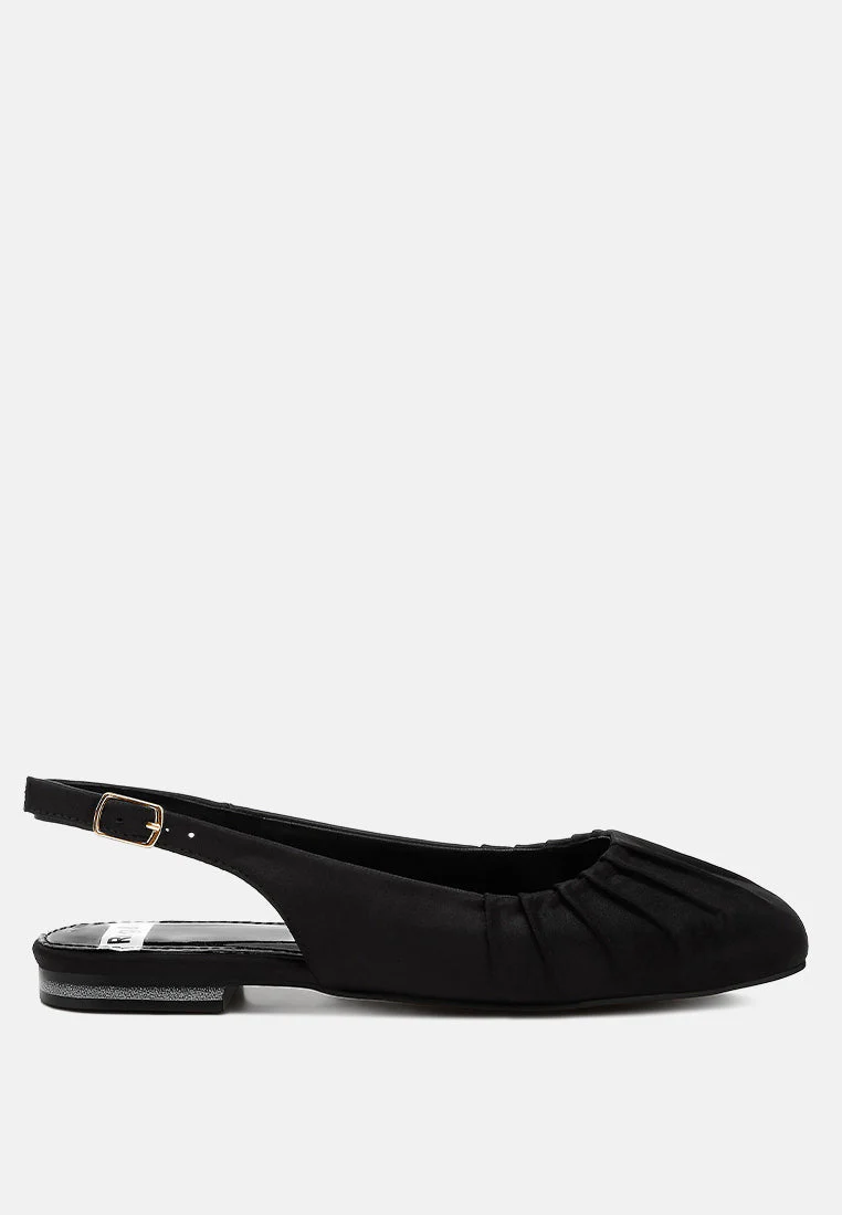 Cheeni Satin Square Toe Flat Slingbacks - Image 14