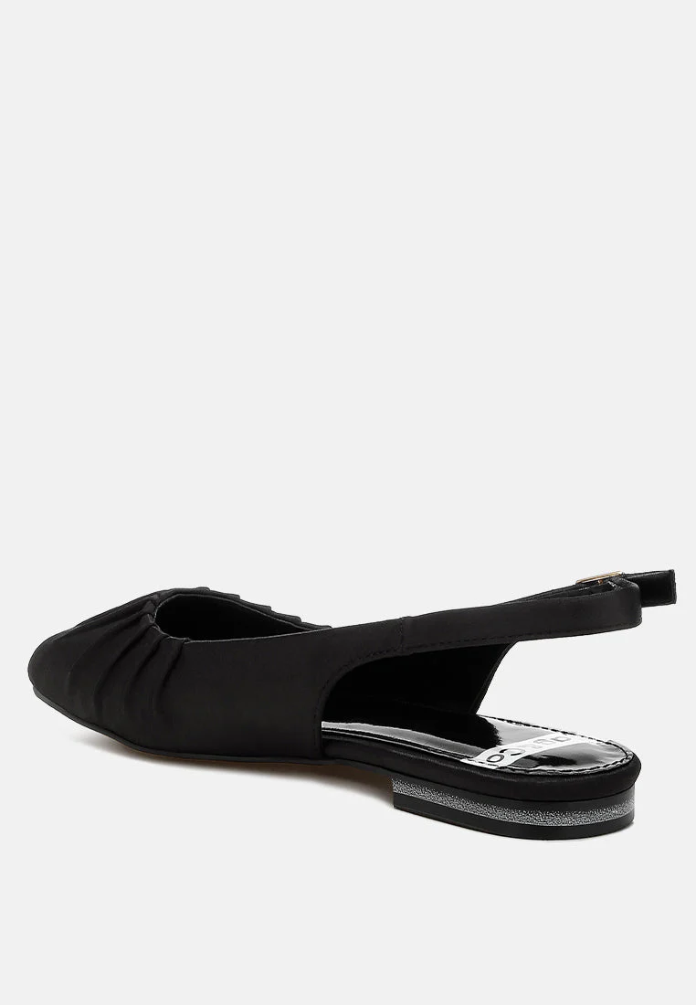 Cheeni Satin Square Toe Flat Slingbacks - Image 16