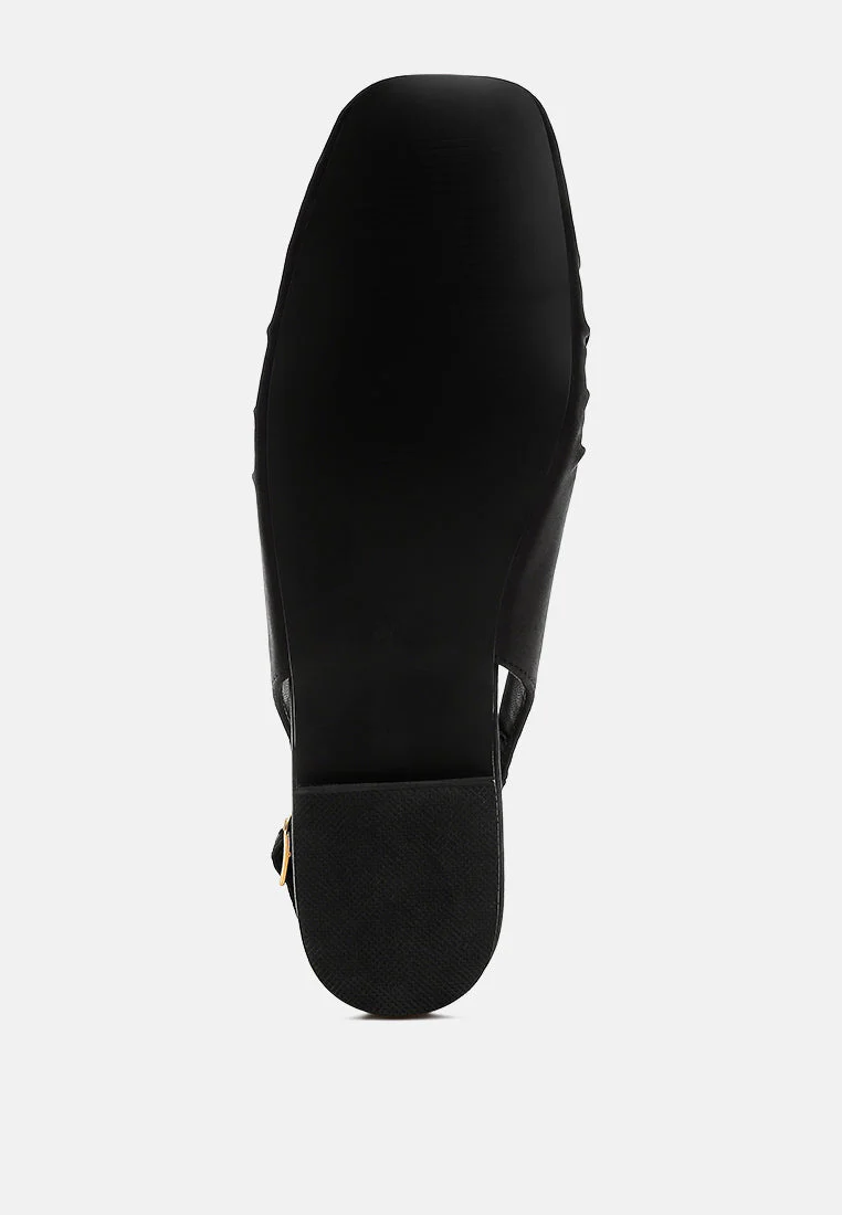 Cheeni Satin Square Toe Flat Slingbacks - Image 18