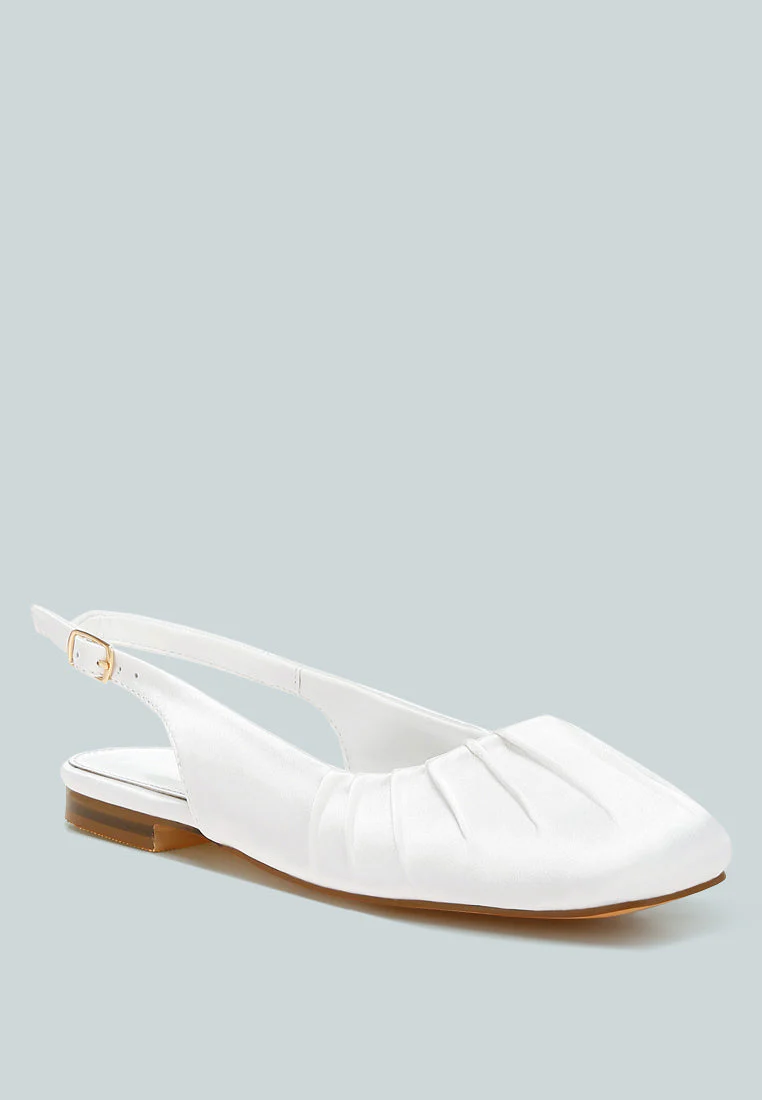 Cheeni Satin Square Toe Flat Slingbacks - Image 2