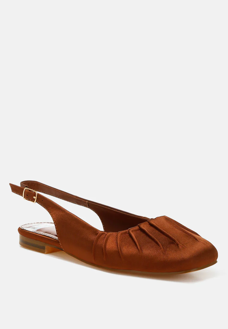 Cheeni Satin Square Toe Flat Slingbacks - Image 9
