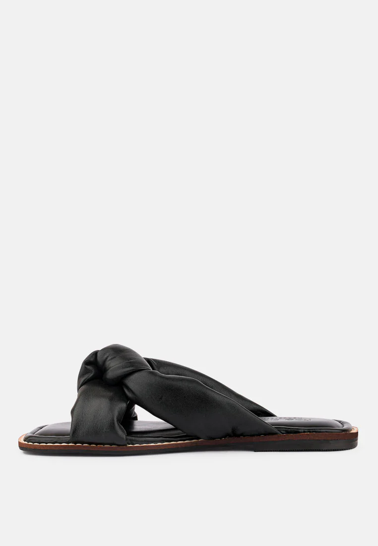 CHUBS Black Puffy Strap Sliders Flat - Image 3
