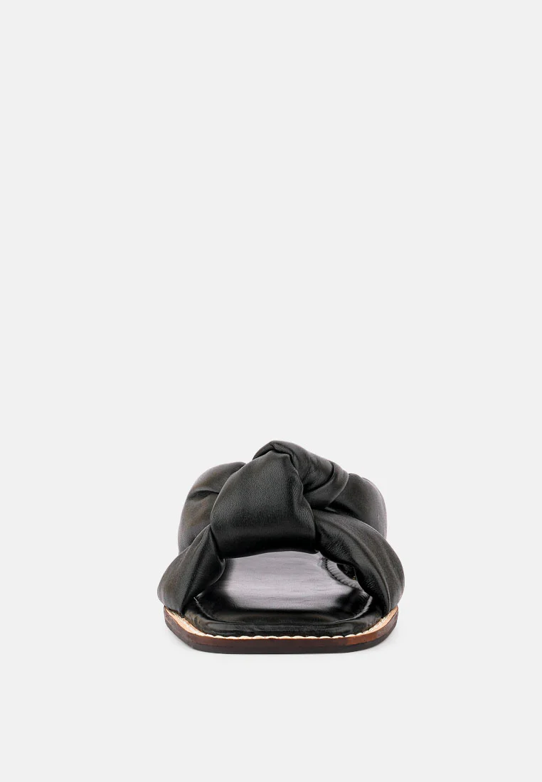 CHUBS Black Puffy Strap Sliders Flat - Image 4