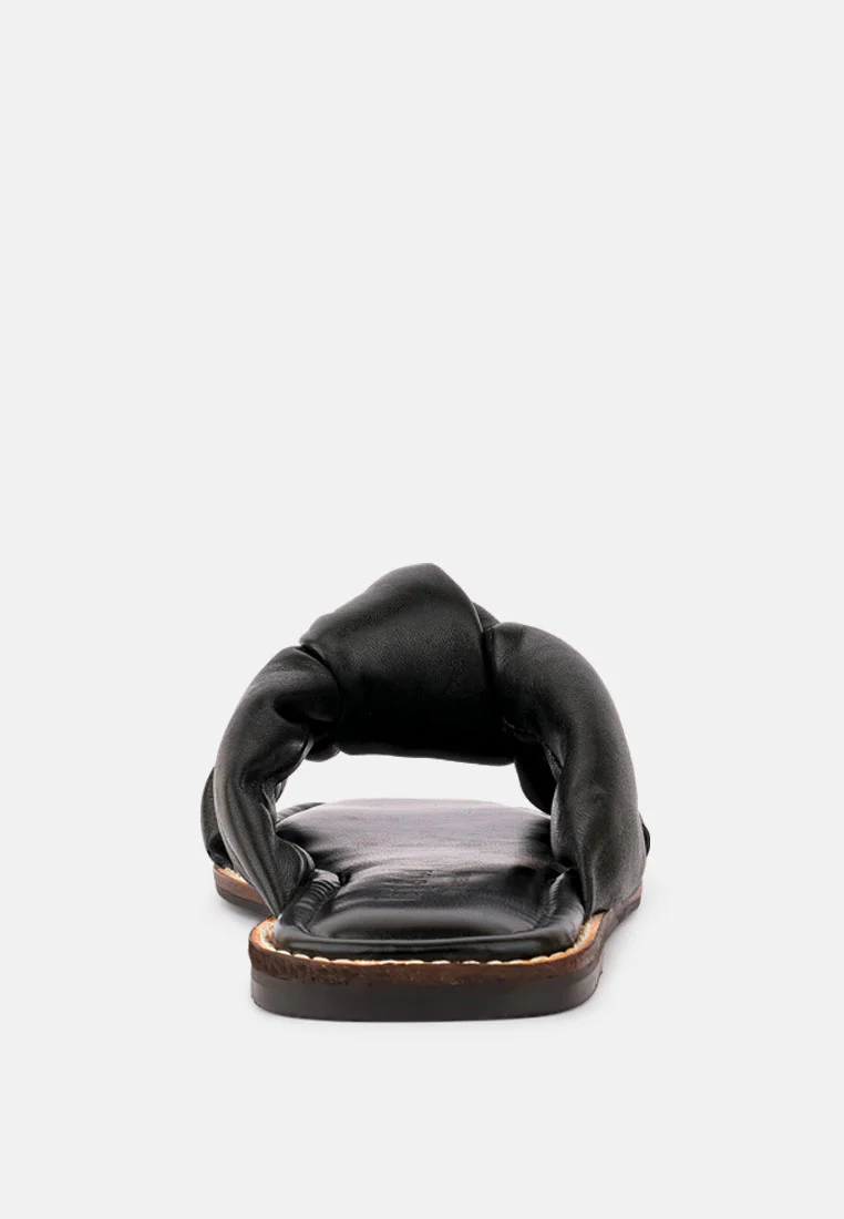 CHUBS Black Puffy Strap Sliders Flat - Image 5