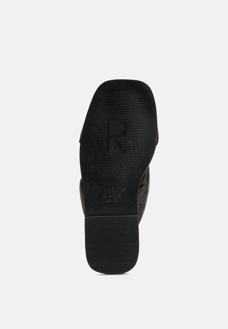 CHUBS Black Puffy Strap Sliders Flat - Image 7