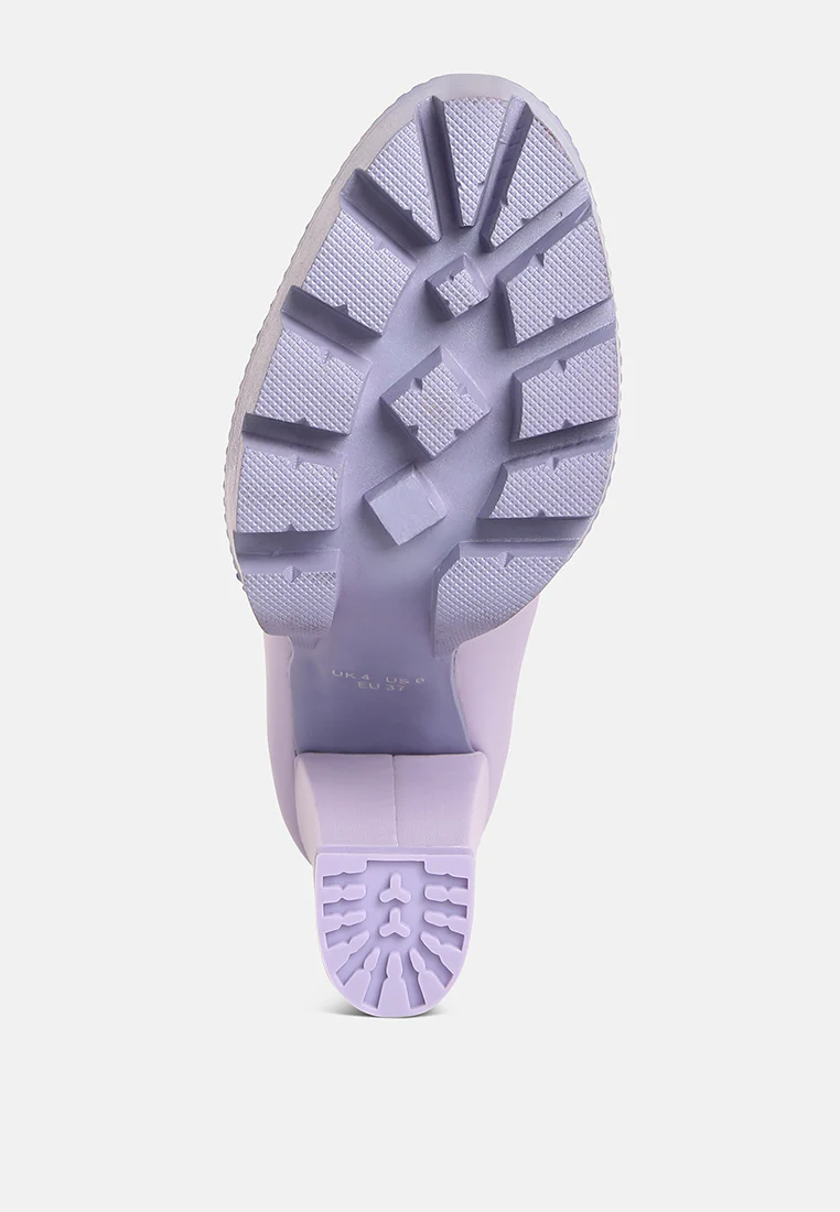 CORINNE Lilac Chain Embellished Chunky Loafers - Image 6