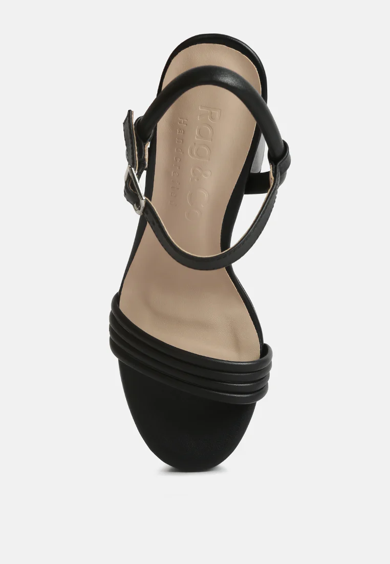 Cruella Black Block Heel Platform Sandals - Image 6