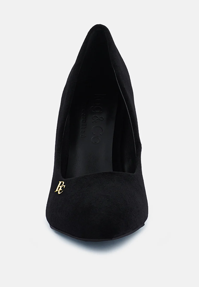 CYBER-GIRL Black Rhinestone Block Heeled Pumps - Image 3
