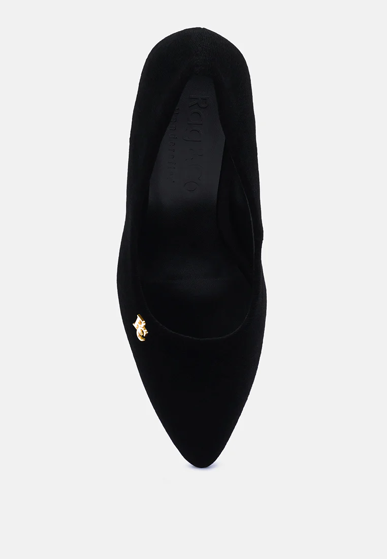 CYBER-GIRL Black Rhinestone Block Heeled Pumps - Image 6