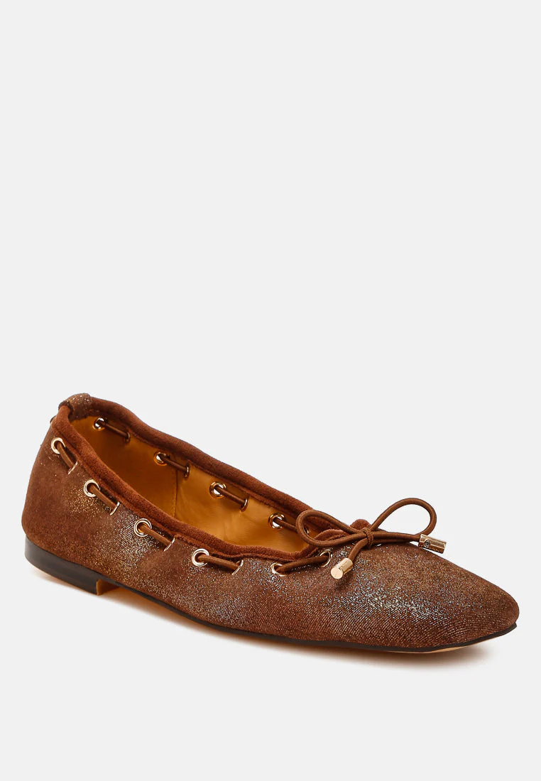 Darlow Drawstring Bow Ballerinas - Image 3