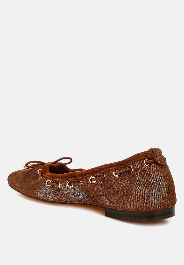 Darlow Drawstring Bow Ballerinas - Image 4