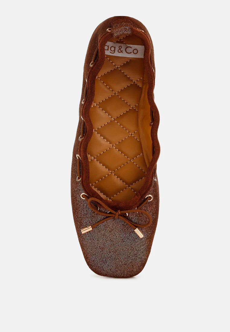 Darlow Drawstring Bow Ballerinas - Image 5