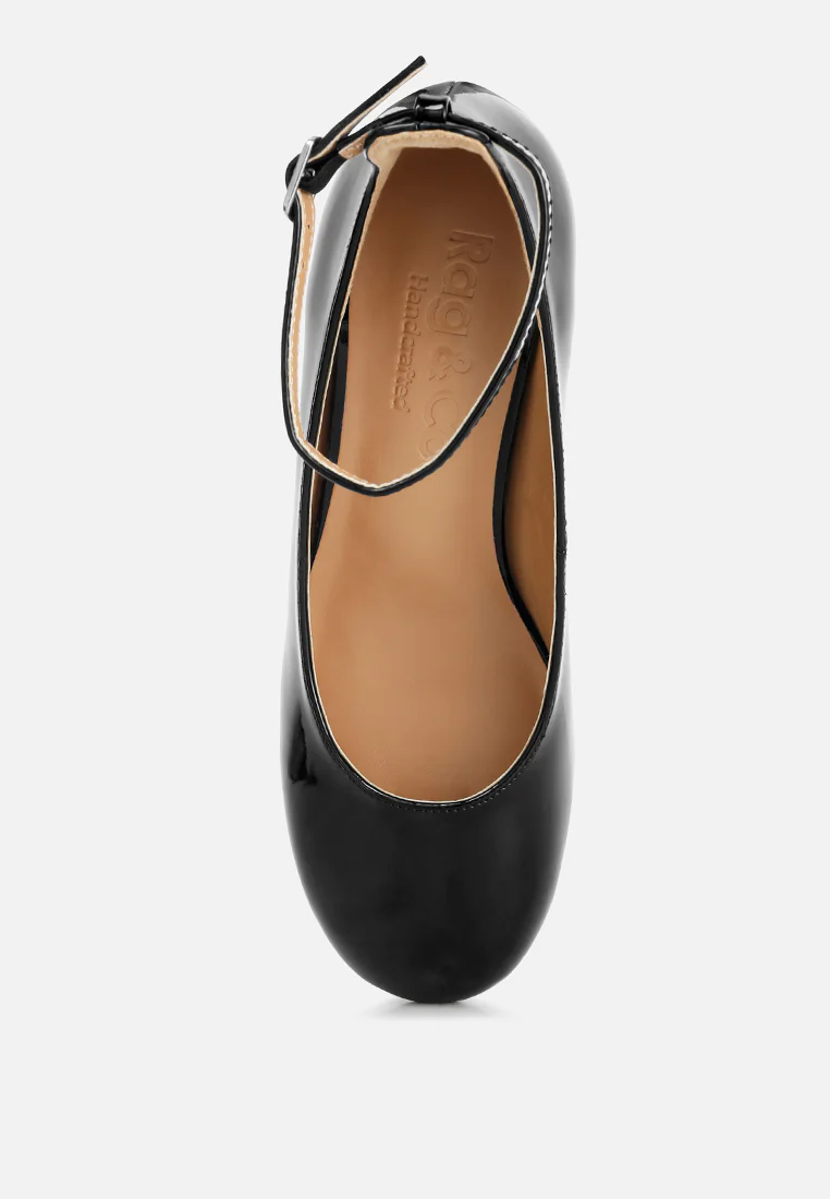 DEBBIE Ankle Strap Low Block Heel Sandals in Black - Image 6