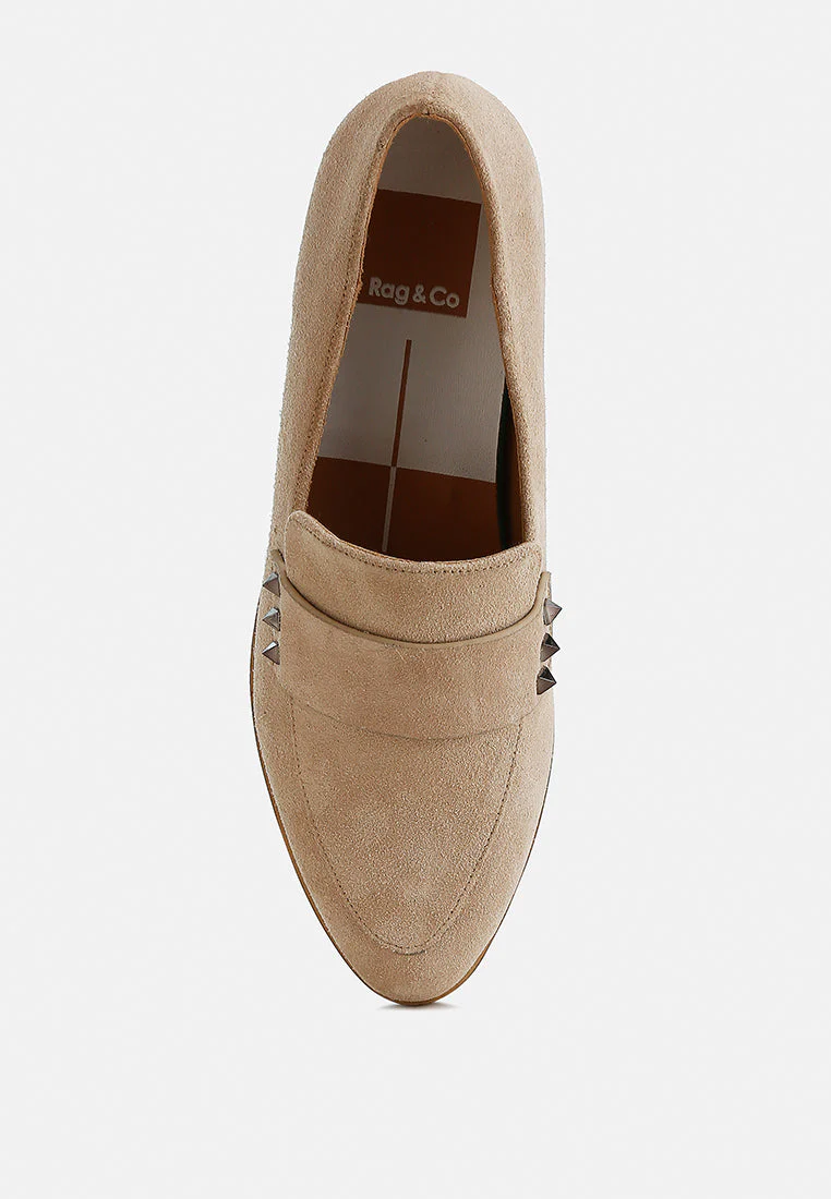 Durance Studded Genuine Suede Loafers - Image 5