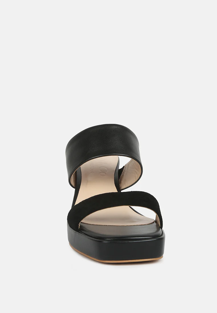 Eddlia Slip On Platform Sandals In Black - Image 3