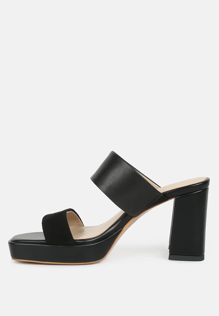Eddlia Slip On Platform Sandals In Black - Image 4