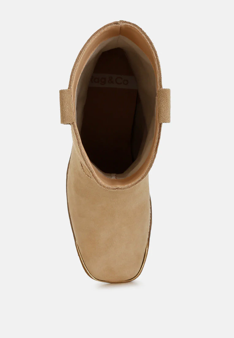 Emberly Suede Square Toe Ankle Boots - Image 6