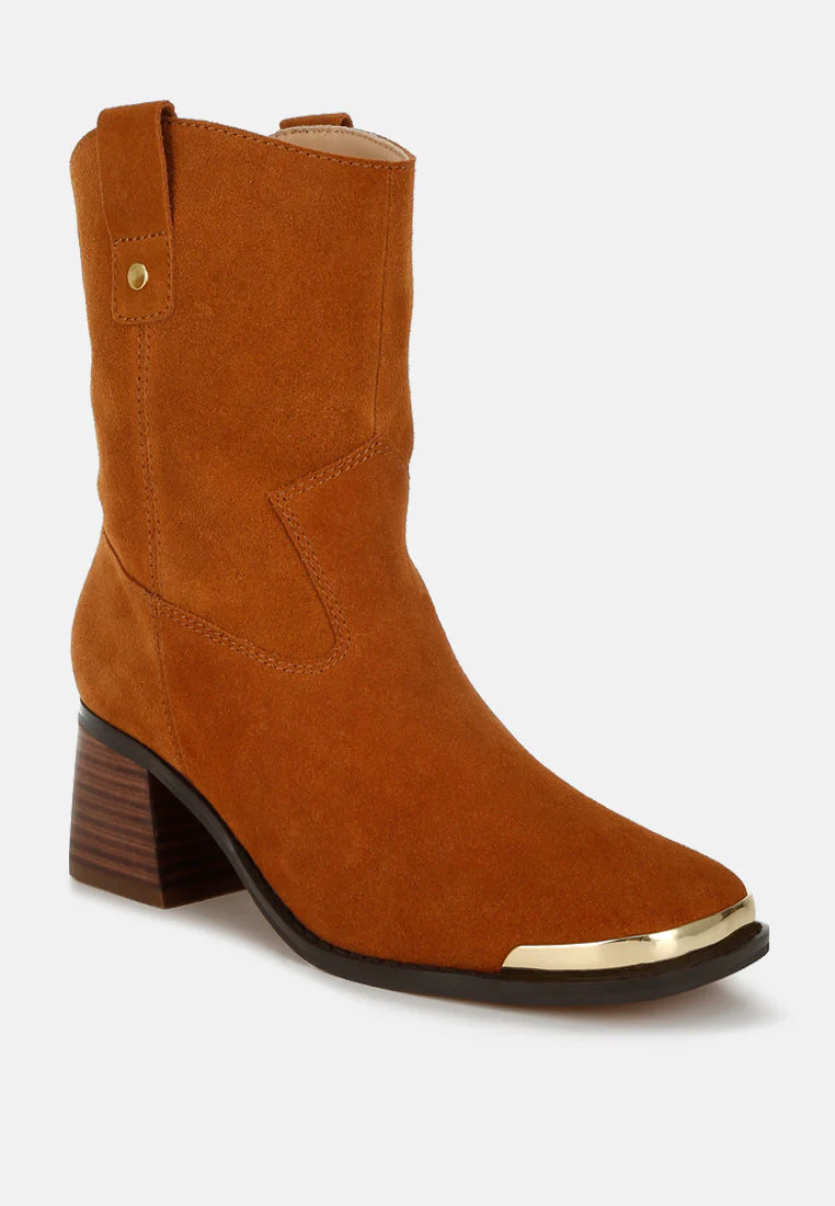 Emberly Suede Square Toe Ankle Boots - Image 8