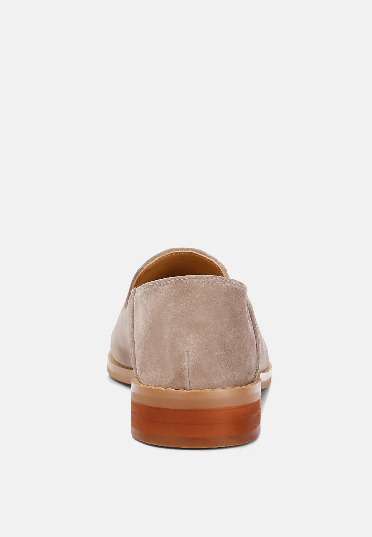 OLIWIA Taupe Classic Suede Loafers - Image 5