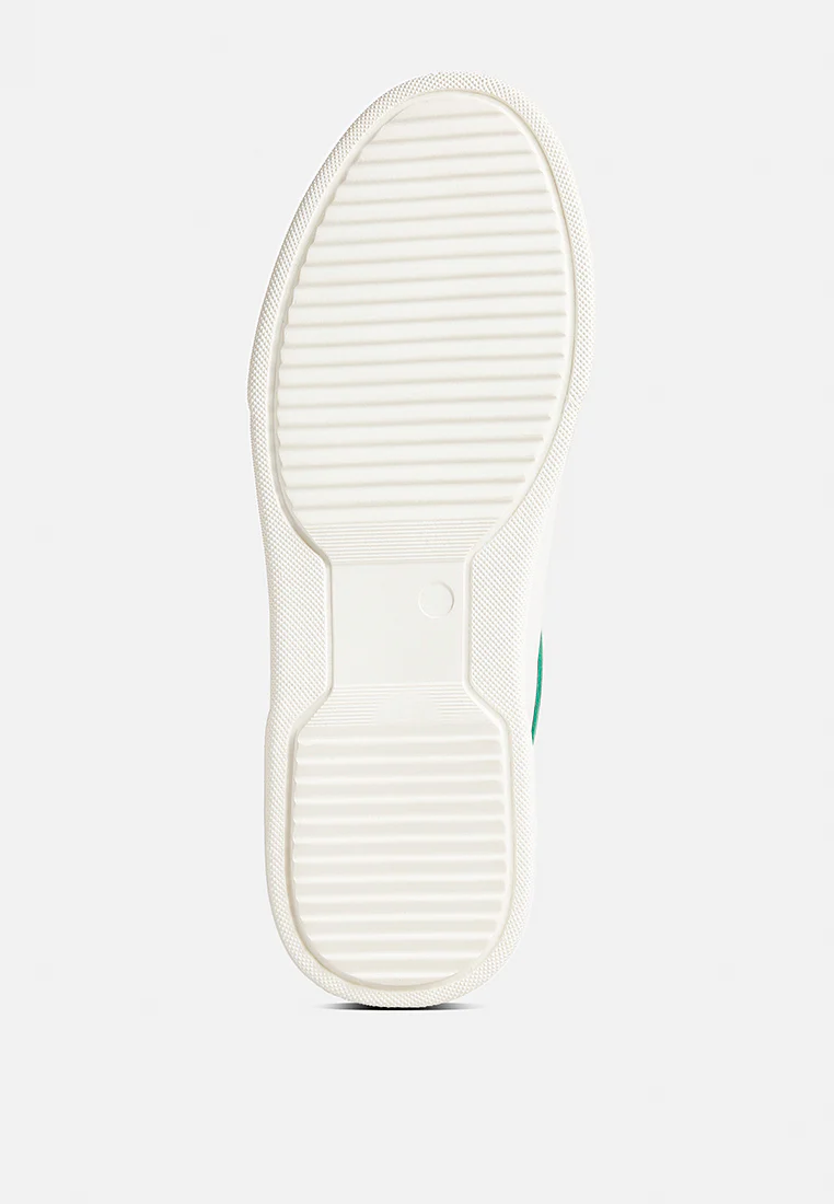 ENDLER Color Block Leather Sneakers in Green - Image 7