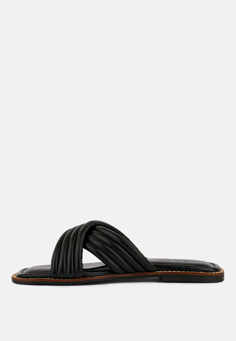 EURA Black Quilted Leather Flats - Image 4