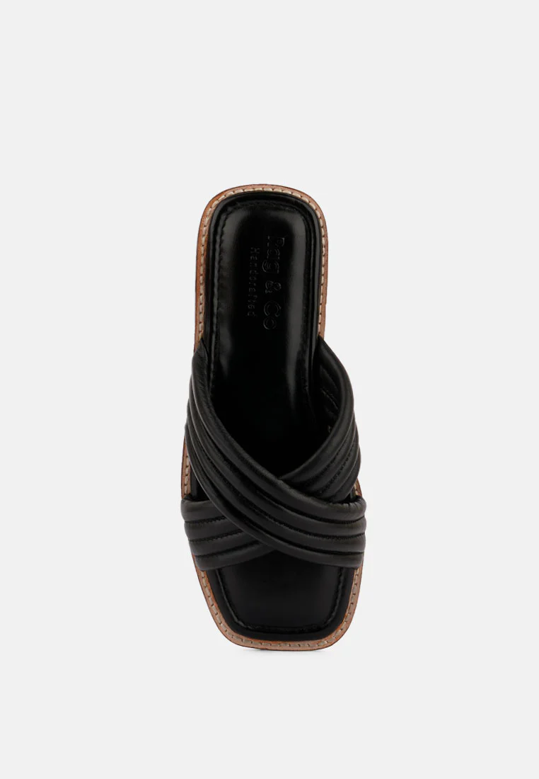 EURA Black Quilted Leather Flats - Image 6