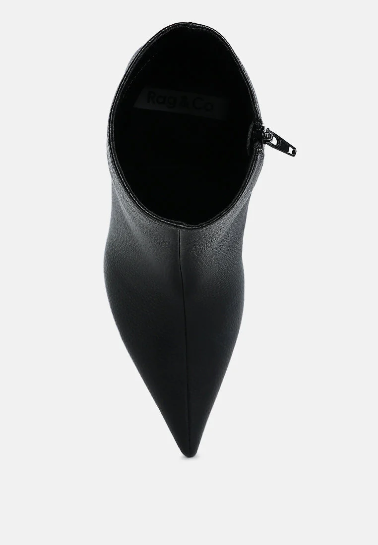 Farnak Pleather Pointed Toe Ankle Boots - Image 10